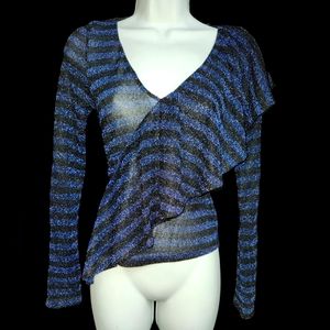NEW Zara Glitter Ruffle Top